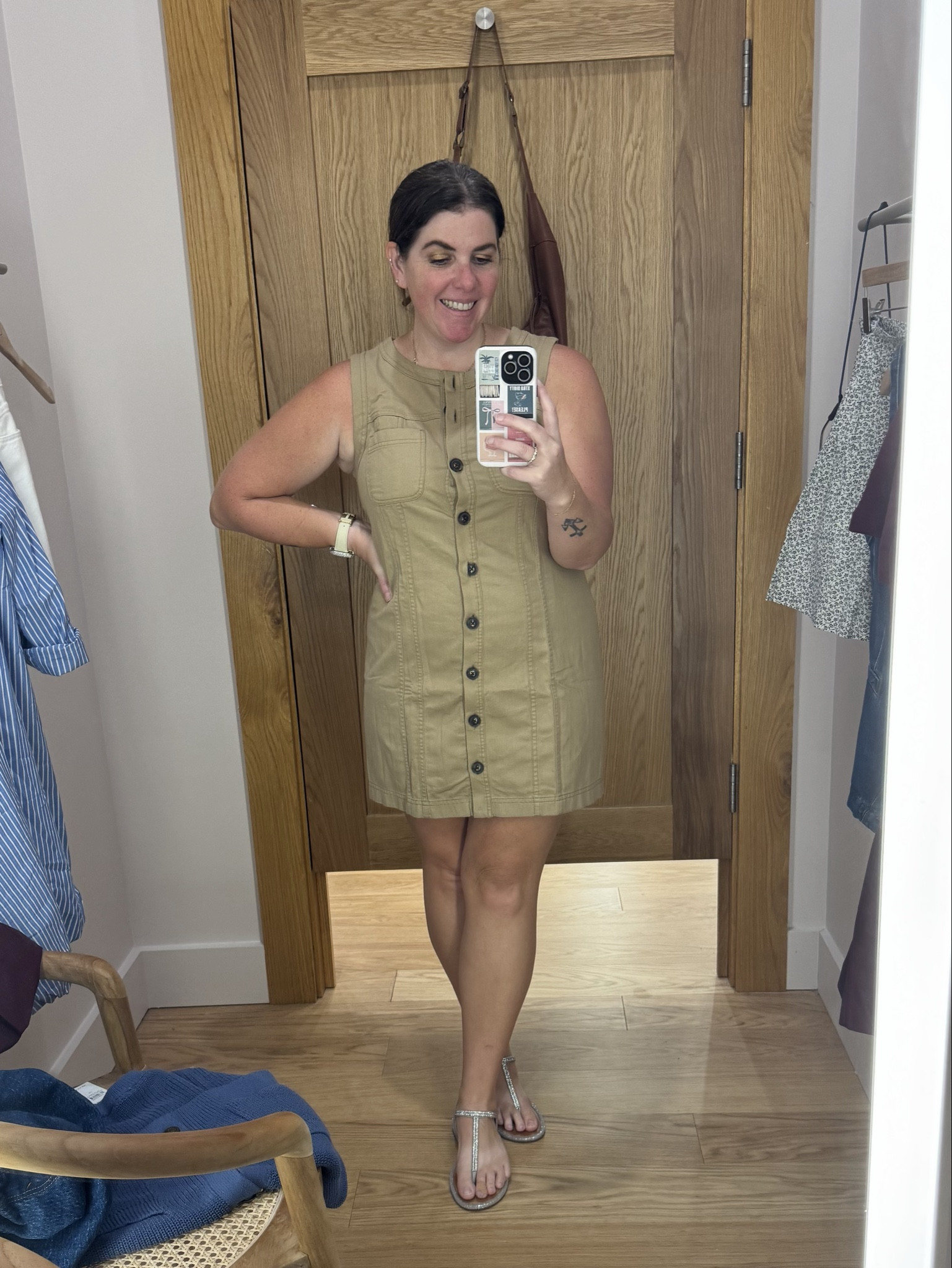 This is the perfect dress to wear by itself, or you can layer a top under it! The dress runs TTS and is on sale for $69.99! Now, if you buy one sale item, you get an additional 60% off the sale price, but if you buy 2 items, you get an additional 70% off the sale items! 

#LTKFindsUnder50 #LTKOver40 #LTKSaleAlert