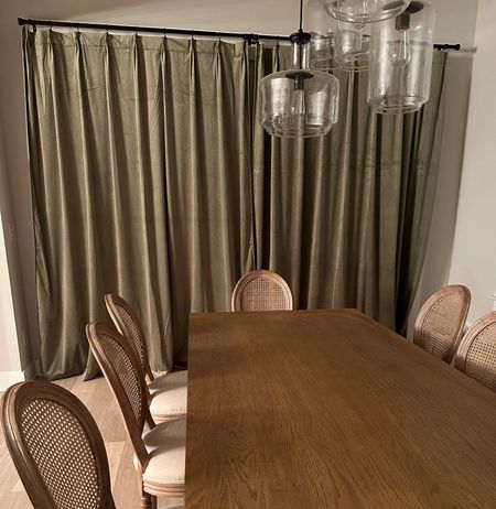 Dining room softened with velvet curtains from Amazon! Chairs are Amazon too with an arhaus table! 

#LTKstyletip #LTKunder100 #LTKhome