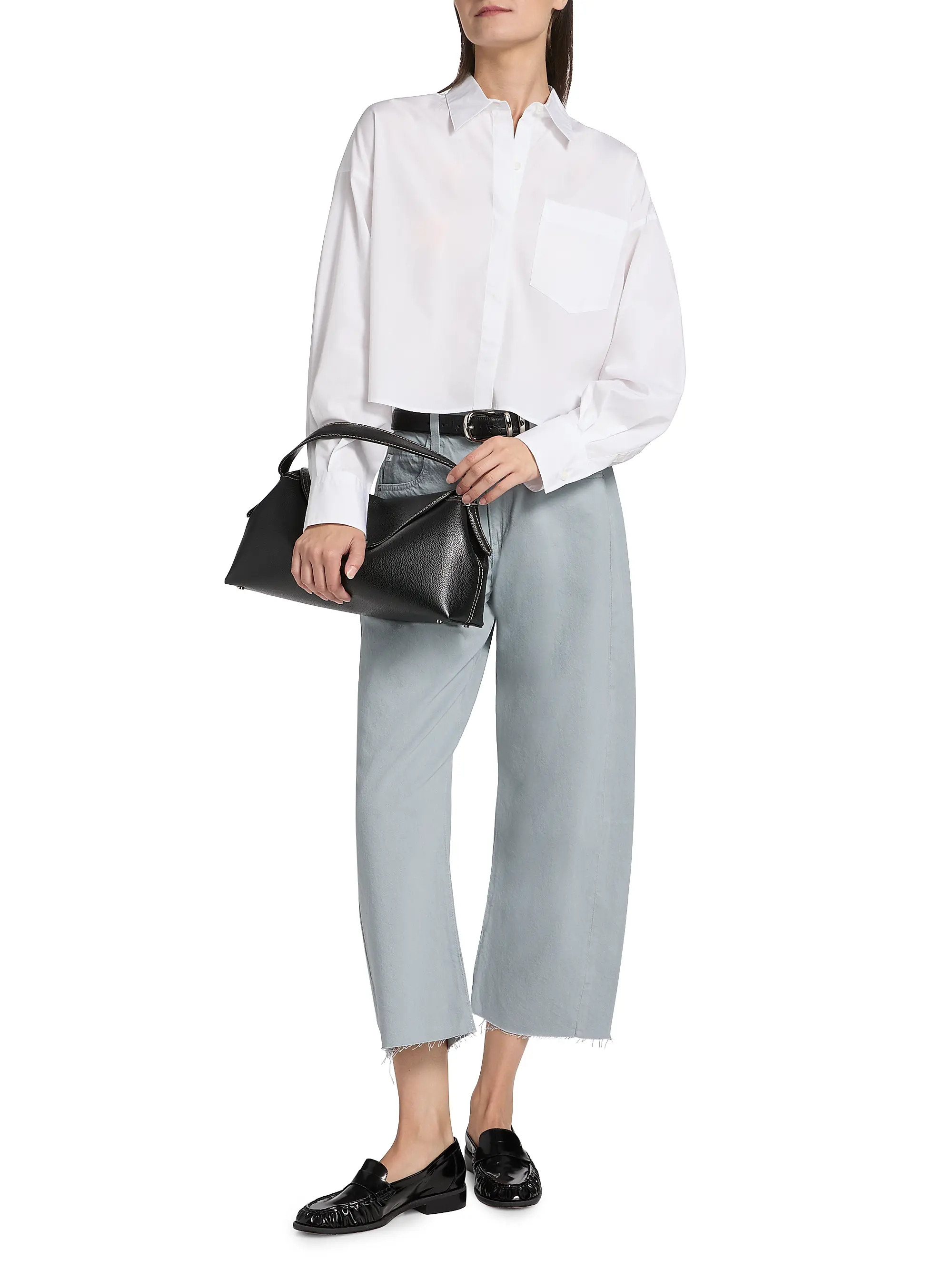 AG Jeans Hattie Crop Barrel-Leg Jeans | Saks Fifth Avenue | Saks Fifth Avenue