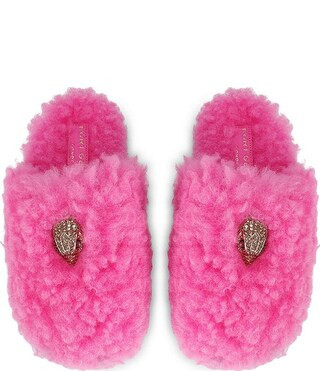 Kensington Faux Shearling Logo Ornament Slippers | Dillard's