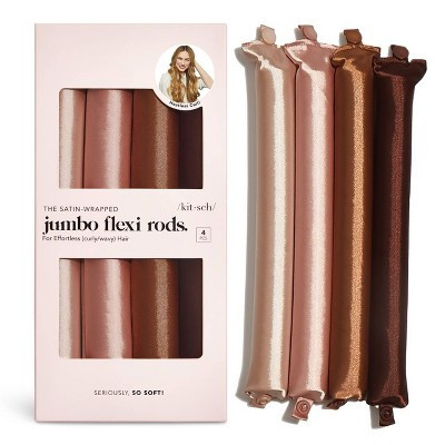 Kitsch Satin Jumbo Flexi Rods Hair Rollers - Rosewood - 4pk | Target