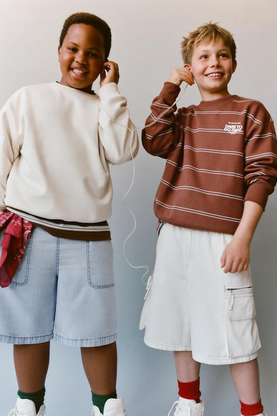 STRIPED TEXT SWEATSHIRT | Zara US