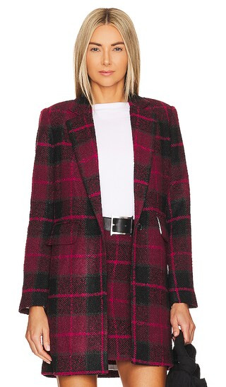 Plaid Blazer in Black & Fuchsia | Revolve Clothing (Global)