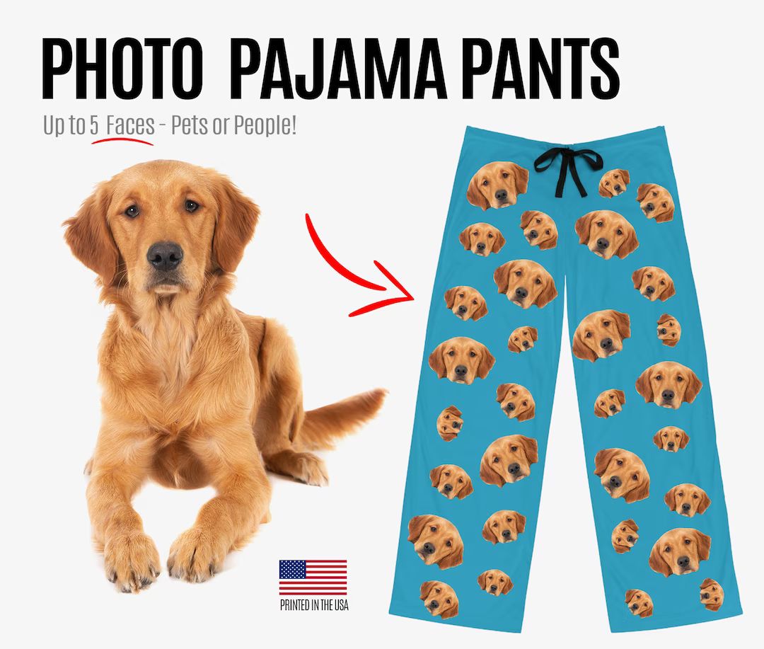 Custom Dog Pajama Bottoms Christmas Gift Custom Cat Pajama - Etsy | Etsy (US)