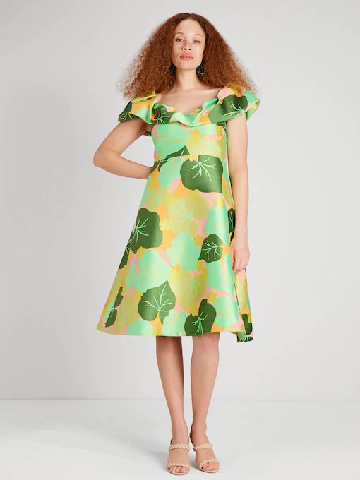 Cucumber Floral Flounce Dress | Kate Spade Outlet