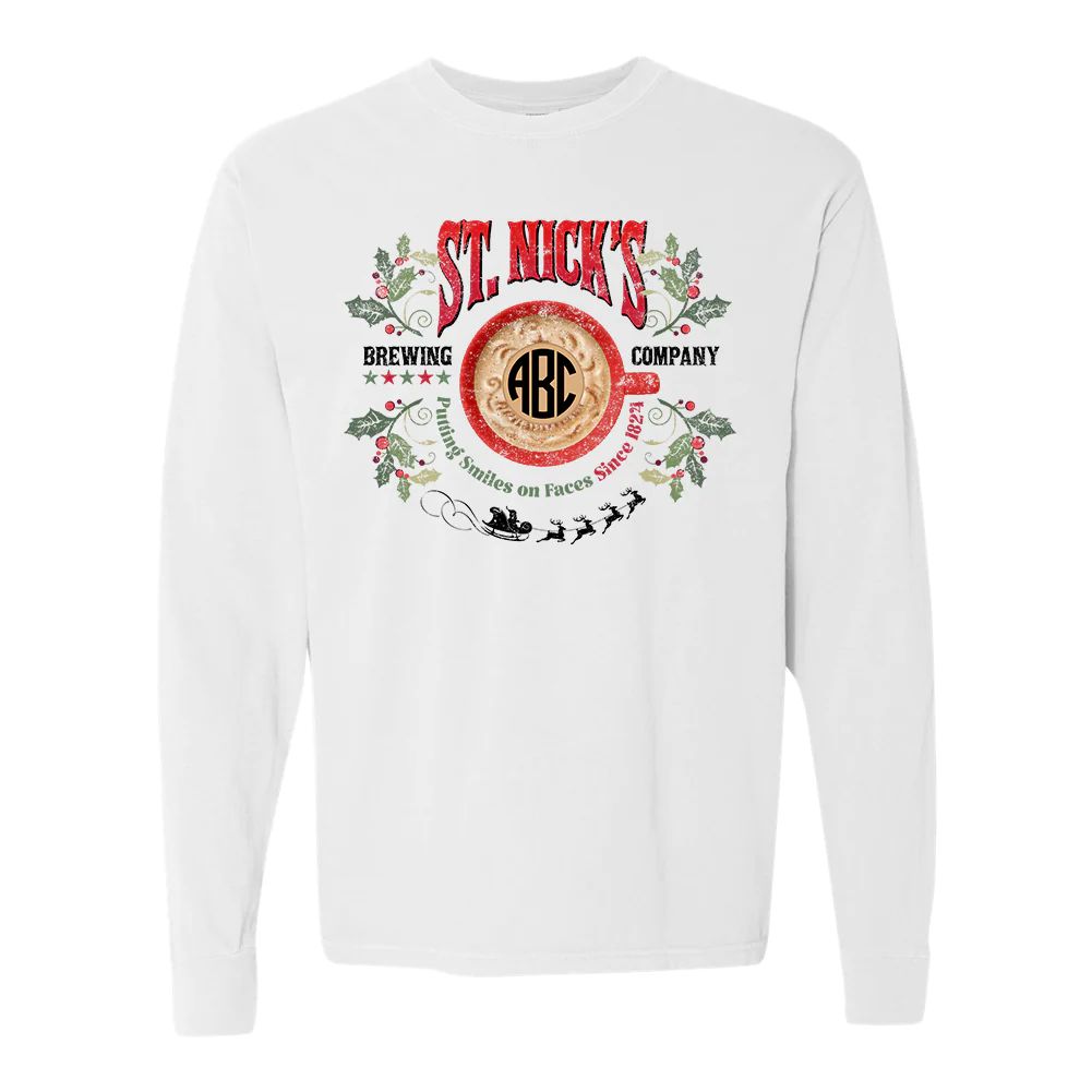 Monogrammed 'St. Nick's Brewing Co.' Long Sleeve T-Shirt | United Monograms