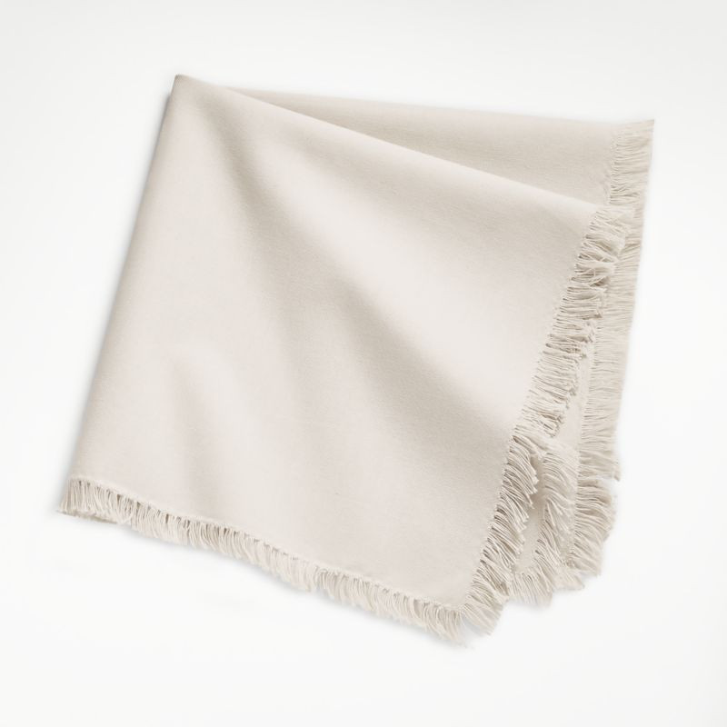 Craft Birch Beige Cotton Fringe Napkin + Reviews | Crate & Barrel | Crate & Barrel