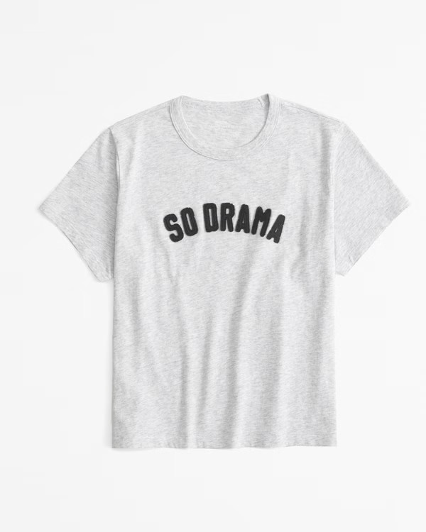 Women's Short-Sleeve So Drama Graphic Skimming Tee | Women's New Arrivals | Abercrombie.com | Abercrombie & Fitch (US)