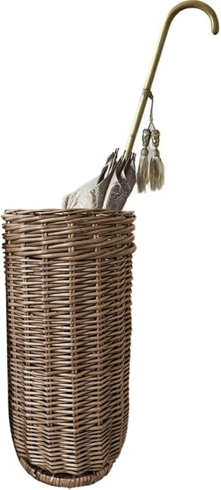 PFLife: Wicker Umbrella Stand Indoor, Umbrella Holder for Entryway, Natural & Handmade Rattan Umb... | Amazon (US)