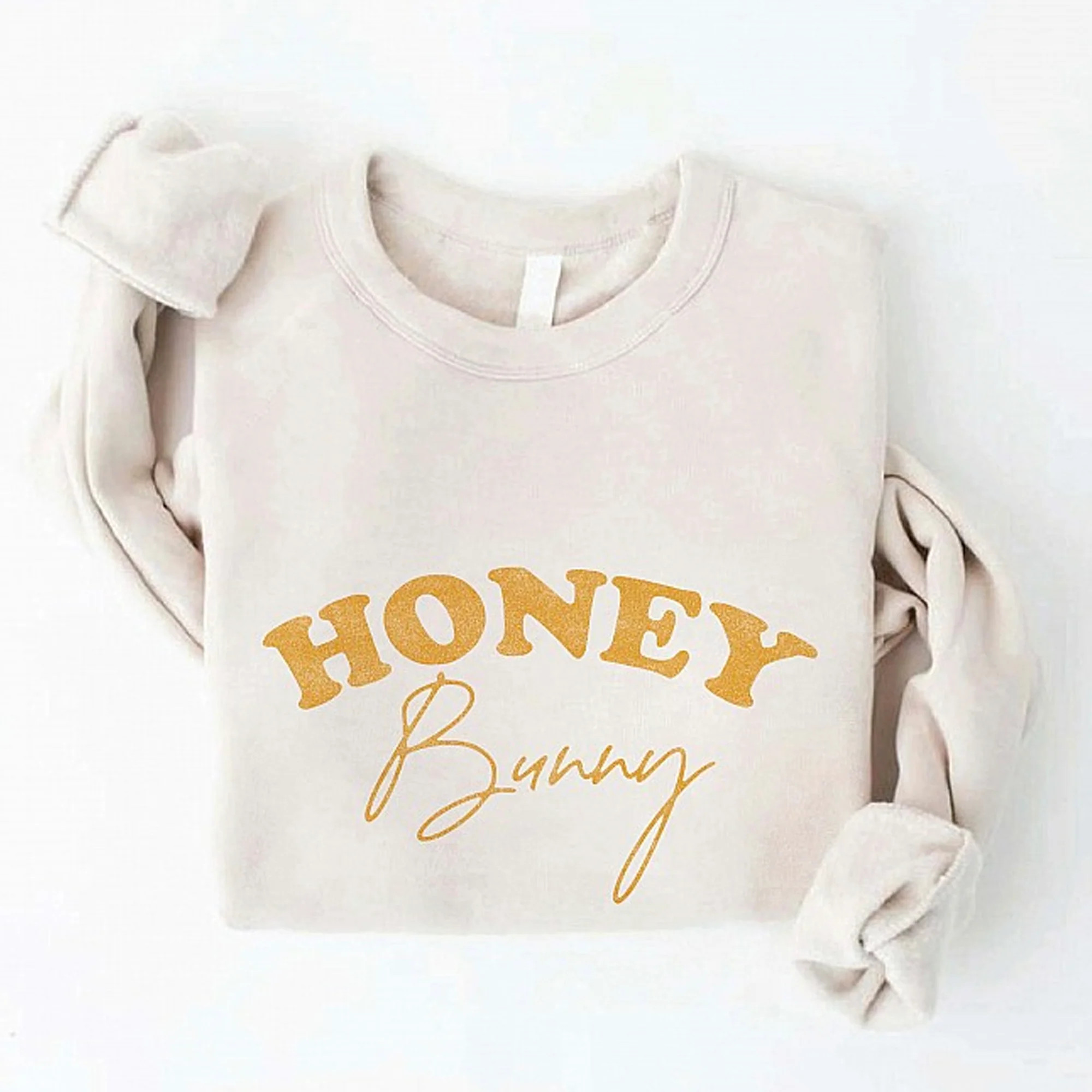 Honey Bunny Women's Graphic Fleece Sweatshirt, Heather Dust | SpearmintLOVE