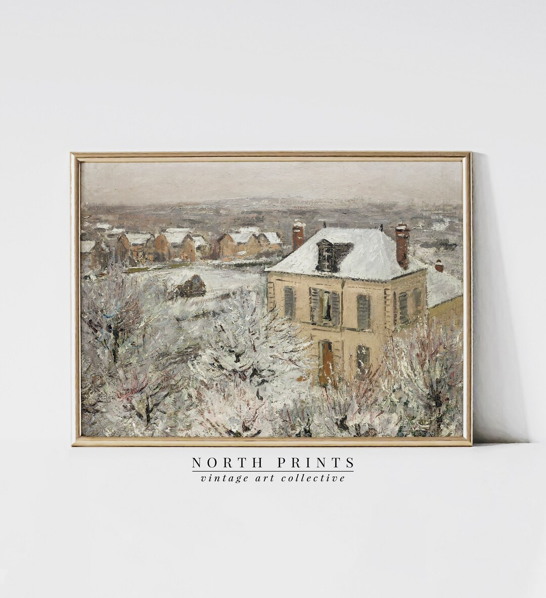 Antique Winter Village Painting PRINTABLE Art  Christmas - Etsy | Etsy (US)