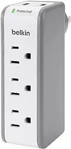 Belkin Wall Mount Surge Protector w/ 3 AC Multi Outlets & 2 USB Ports, 918 Joules | Amazon (US)