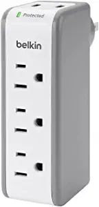 Belkin Wall Mount Surge Protector - 3 AC Multi Outlets & 2 USB Ports - Flat Rotating Plug Splitte... | Amazon (US)