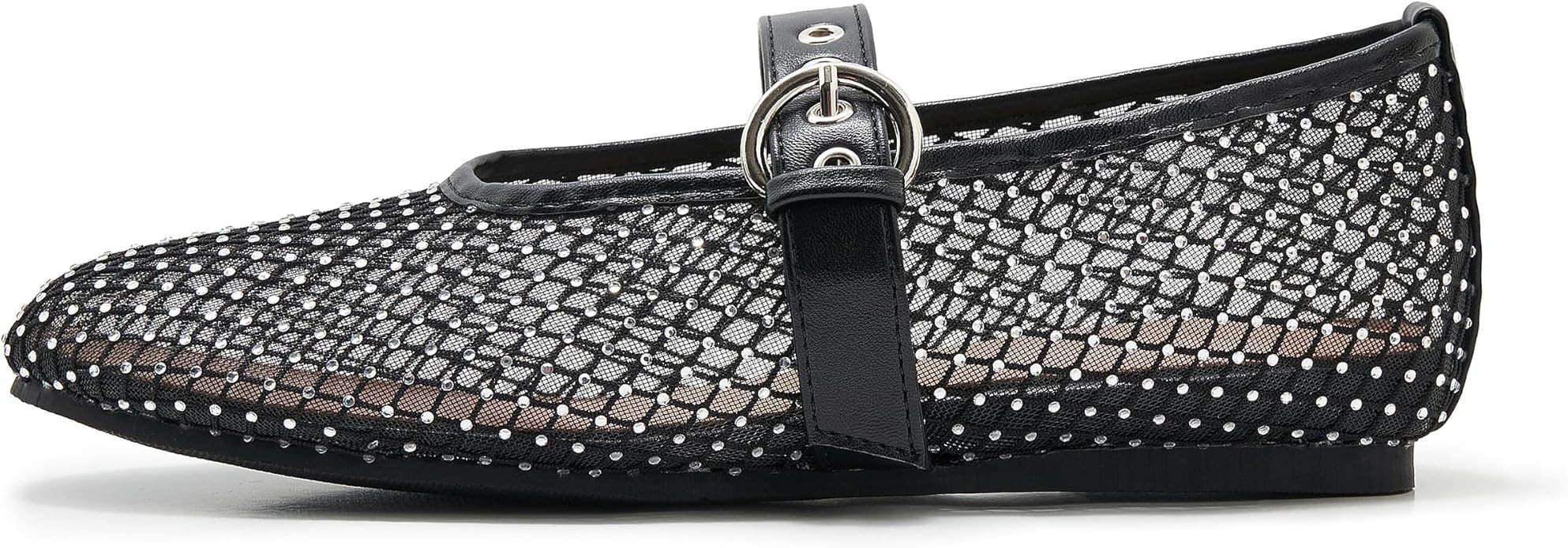 Leopard Mesh Ballet Flats for Women Round Toe Buckle Strap Trending Mary Jane Flat Comfortable Ca... | Amazon (US)