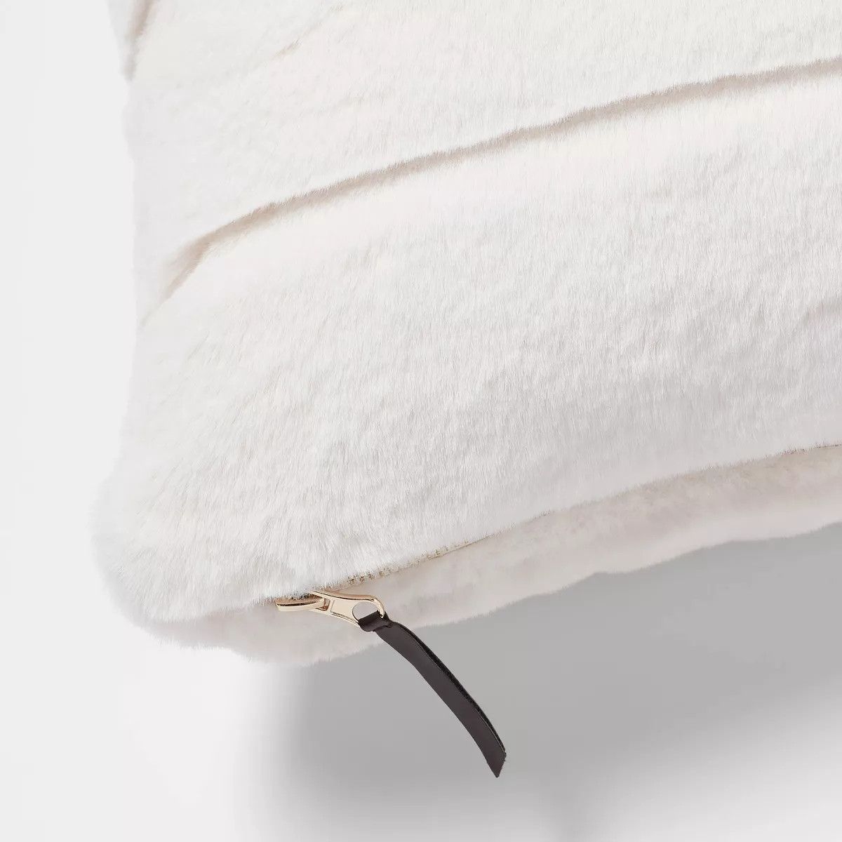 Square Faux Fur Channeled Decorative Throw Pillow - Threshold™ | Target