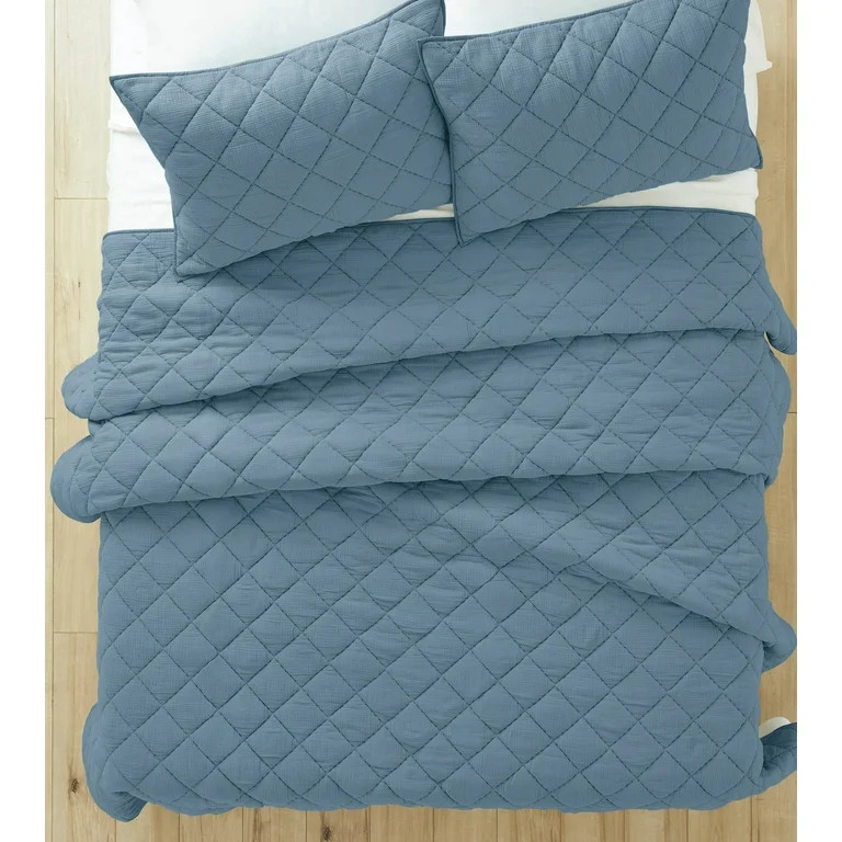 Better Homes & Gardens Blue Diamond Gauze Quilt, Full/Queen | Walmart (US)