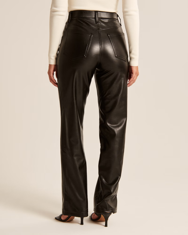 Curve Love Vegan Leather 90s Relaxed Pant | Abercrombie & Fitch (US)