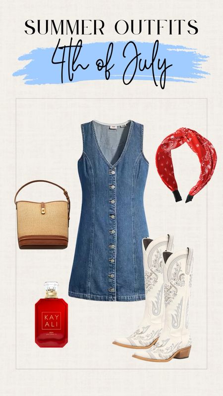 Fourth of July outfit. Denim dress. White cowboy boots. Memorial day outfit. Jean dress.

#LTKSeasonal #LTKParties #LTKGiftGuide