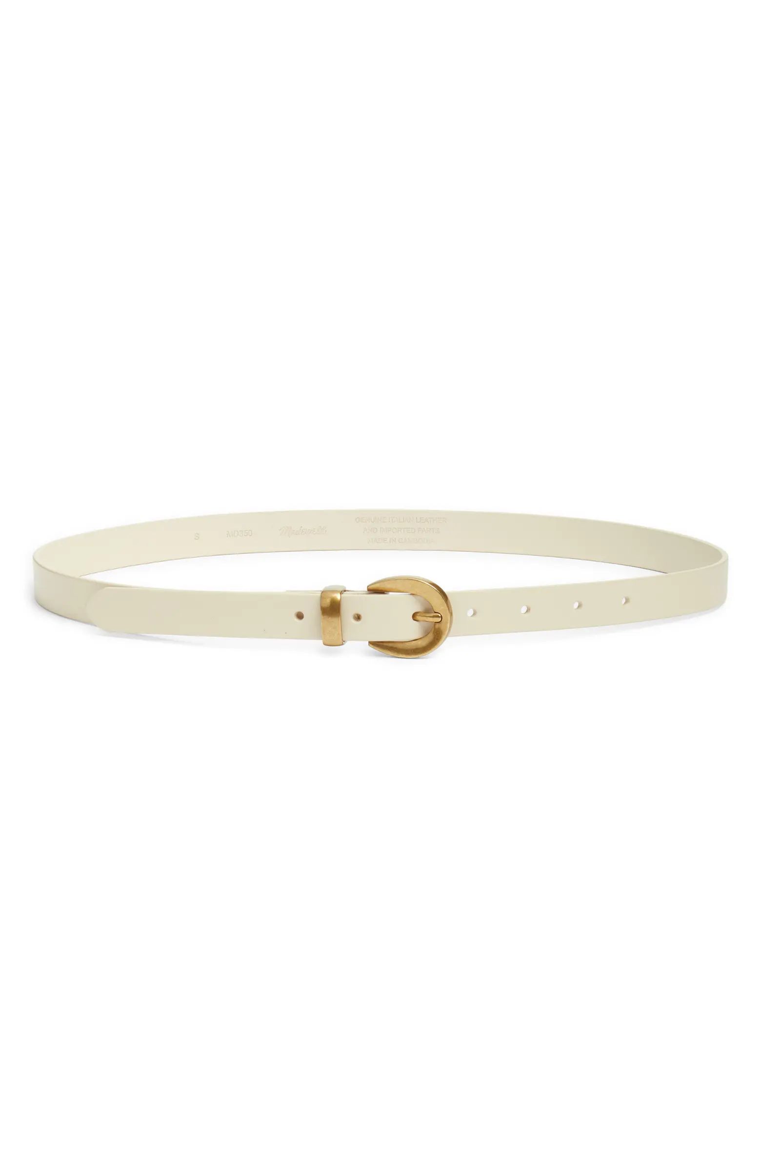 Chunky Buckle Leather Skinny Belt | Nordstrom