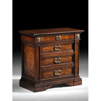 4 - Drawer Solid Wood Nightstand in Brown | Wayfair North America