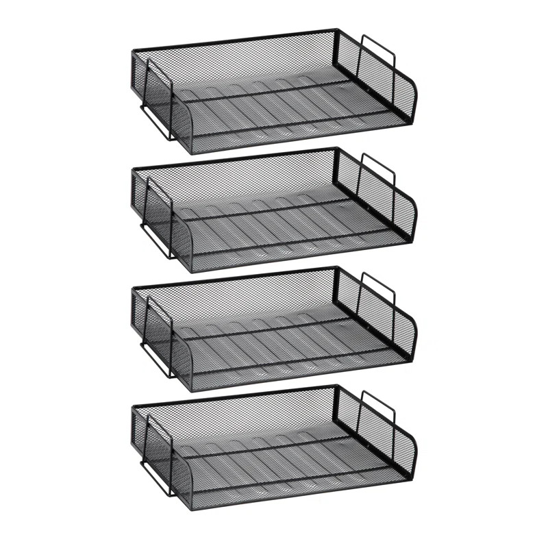 Mind Reader Stackable Paper Tray, Desktop Organizer, File Storage, Office, Metal Mesh, 14"L x 9.7... | Wayfair North America