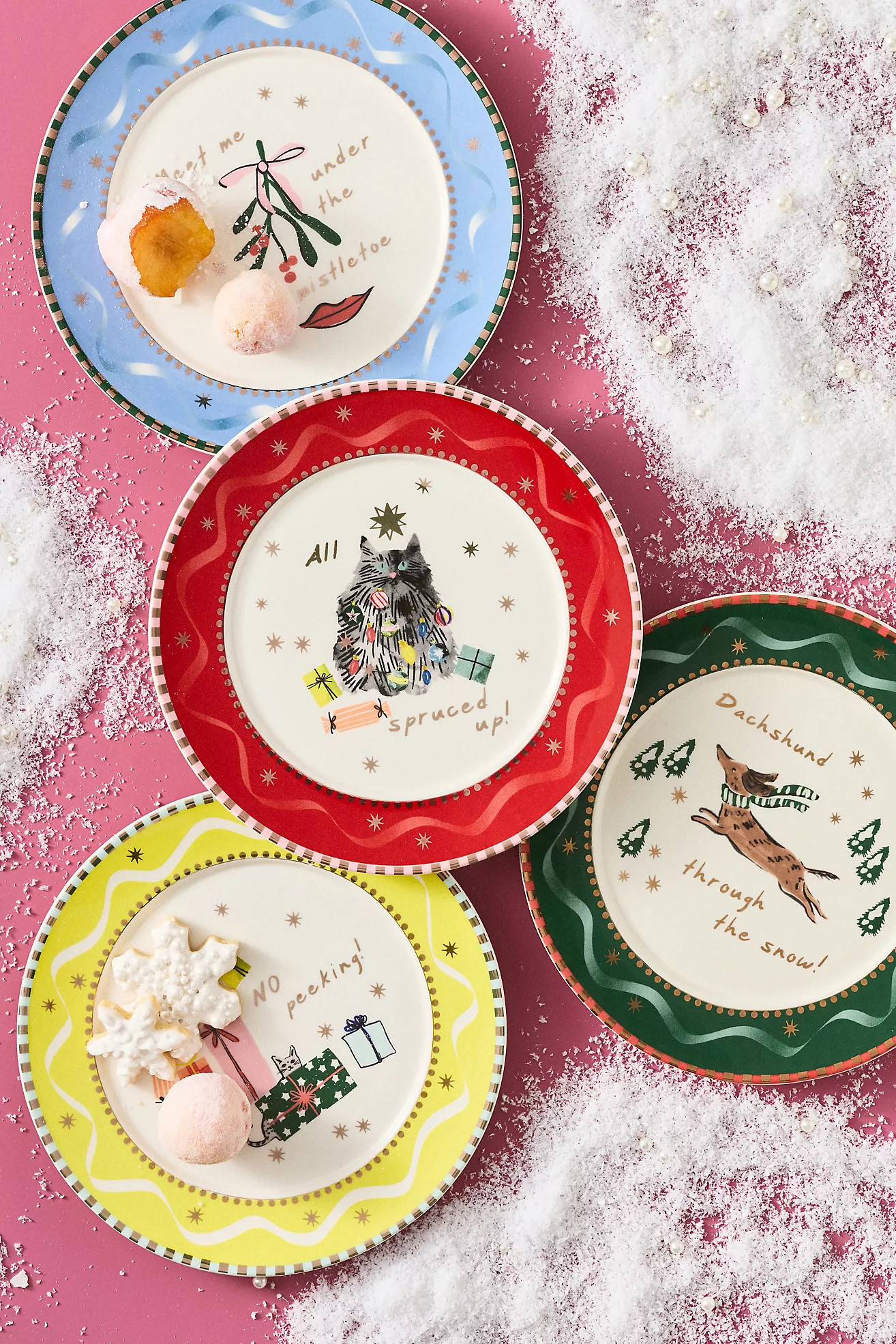 Caroline Stoneware Holiday Dessert Plate | Anthropologie (UK)