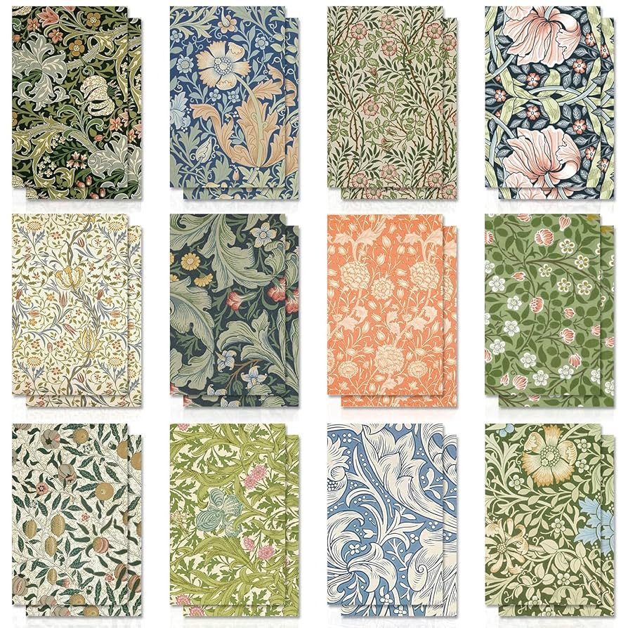 GreenPine 24 Pcs Mini William Morris Floral Notebooks, Mini Notebook Collections Inspirational No... | Amazon (US)