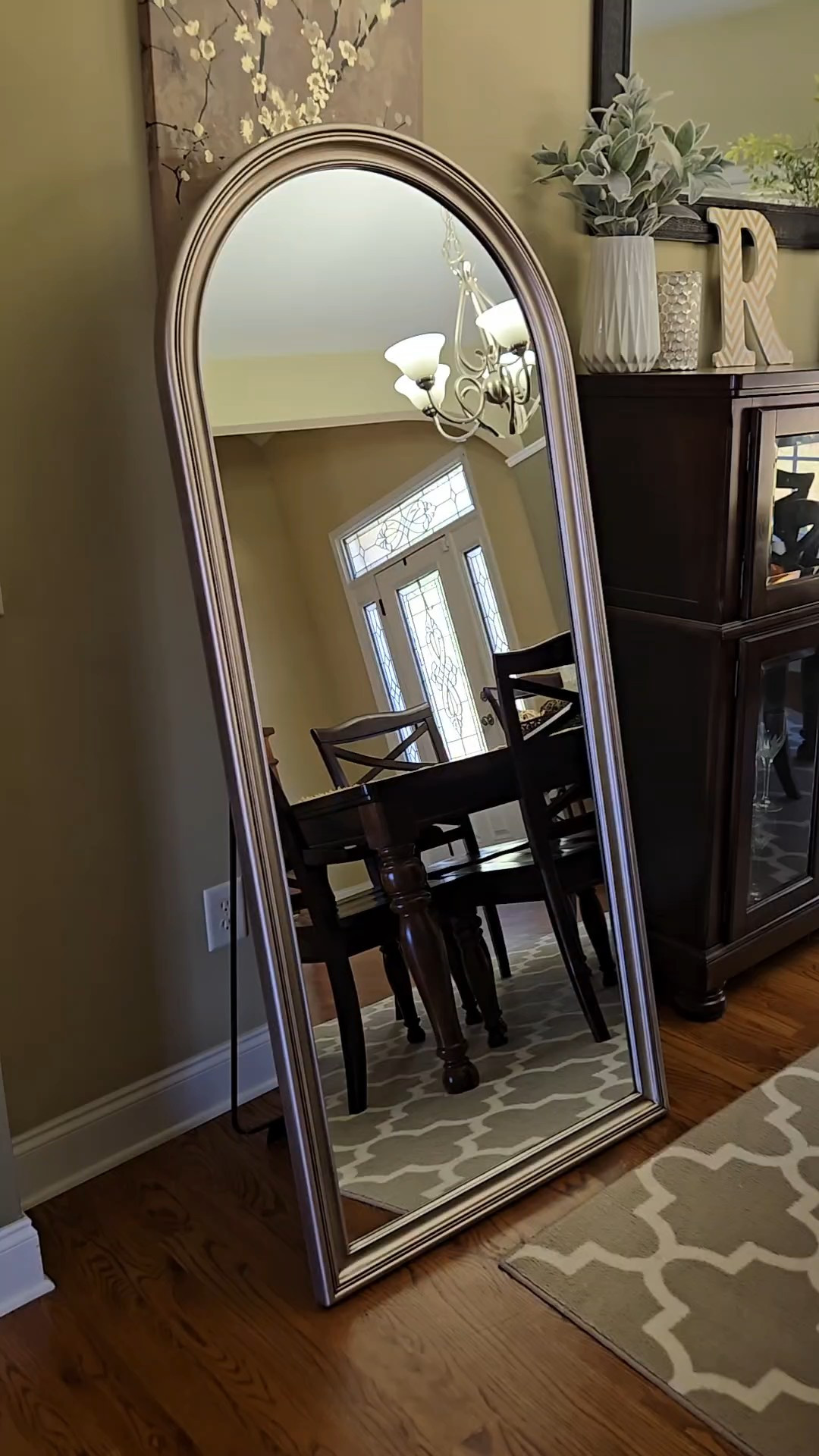 Versatile stand up full length vintage mirror that you can hang, lean against the wall, or use the built-in stand.

#LTKHome #LTKmorningroutine