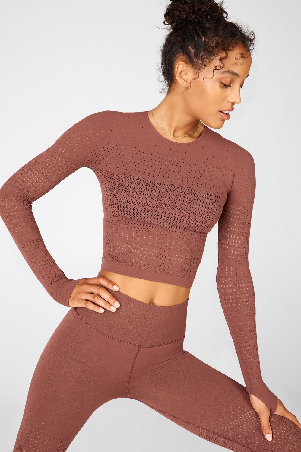 Briella Macrame Sculptknit® Long-Sleeve | Fabletics - North America
