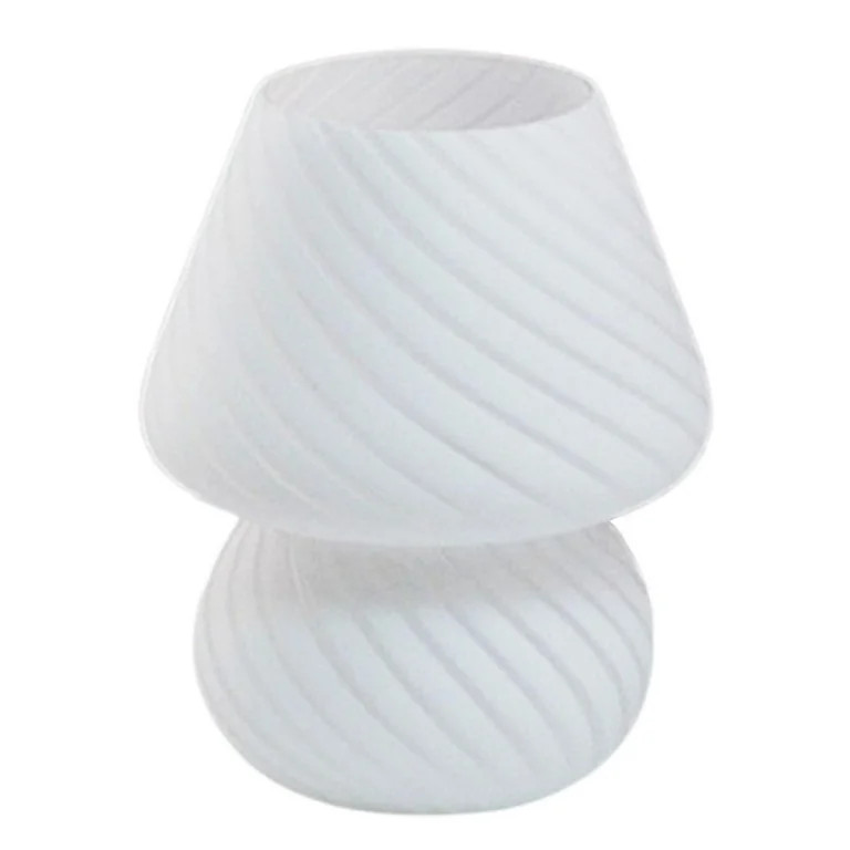 Modern Mushroom Table Lamp Glass Desk Night Light for Living Room White | Walmart (US)
