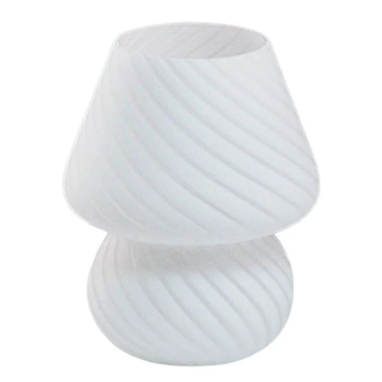 Modern Mushroom Table Lamp Glass Desk Night Light for Living Room White | Walmart (US)