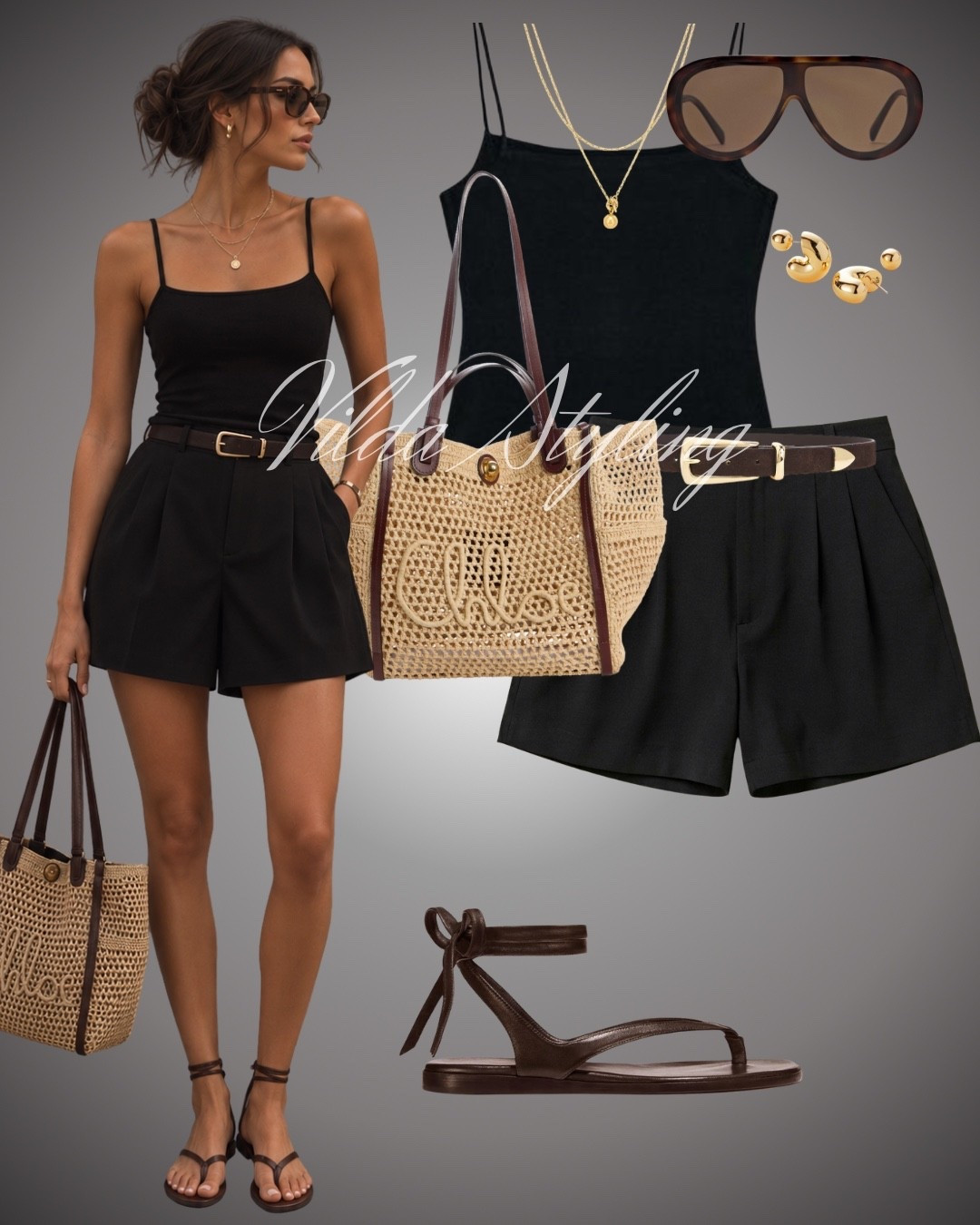 Summer staples, elevated. ☀️🖤 A classic black cami, tailored shorts, woven tote, and minimal sandals—effortless from day to night. #LTKStyle #SummerOutfit

#LTKsummer #LTKeurope #LTKstyletip