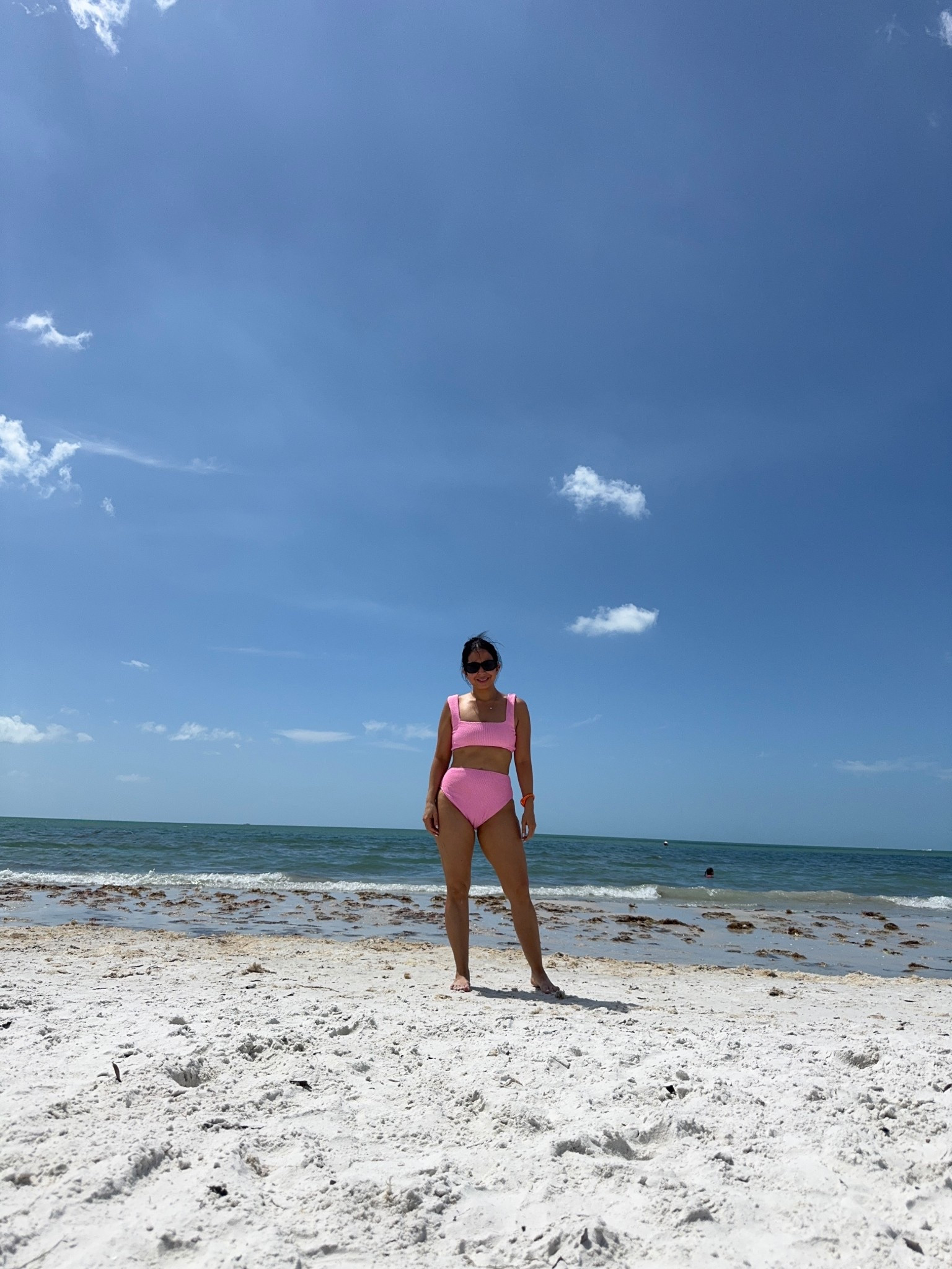 Pink scrunch bikini two piece swimsuit. 
Size medium top & bottom. TTS for swim!
Perfect spring break or vacation trip. Also works amazing for mom life. 
Washes well and is very comfy  

#LTKSwim #LTKPetite #LTKmomlife