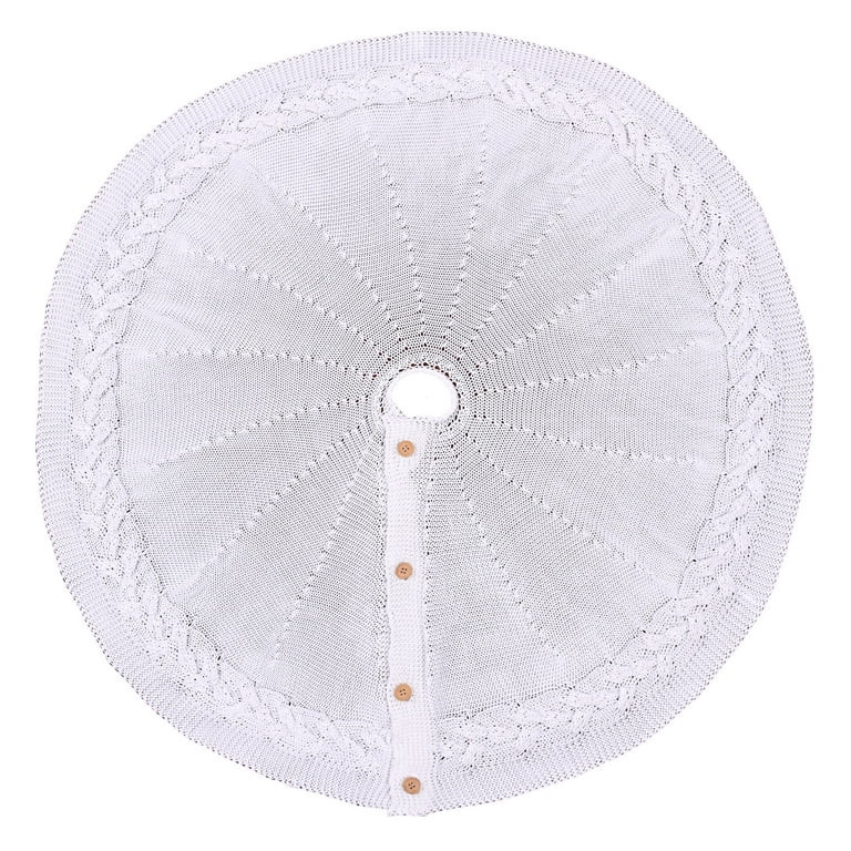 Cable Knit Christmas Tree Skirt, White, 48", by Holiday Time | Walmart (US)