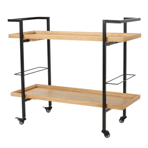 Gerard Industrial Wooden Bar Cart - Christopher Knight Home | Target