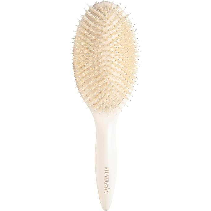 The Hair Edit Finish & Shine Boar Bristle Hair Brush, Detangling & Smoothing Hair Brush with Boar... | Amazon (US)