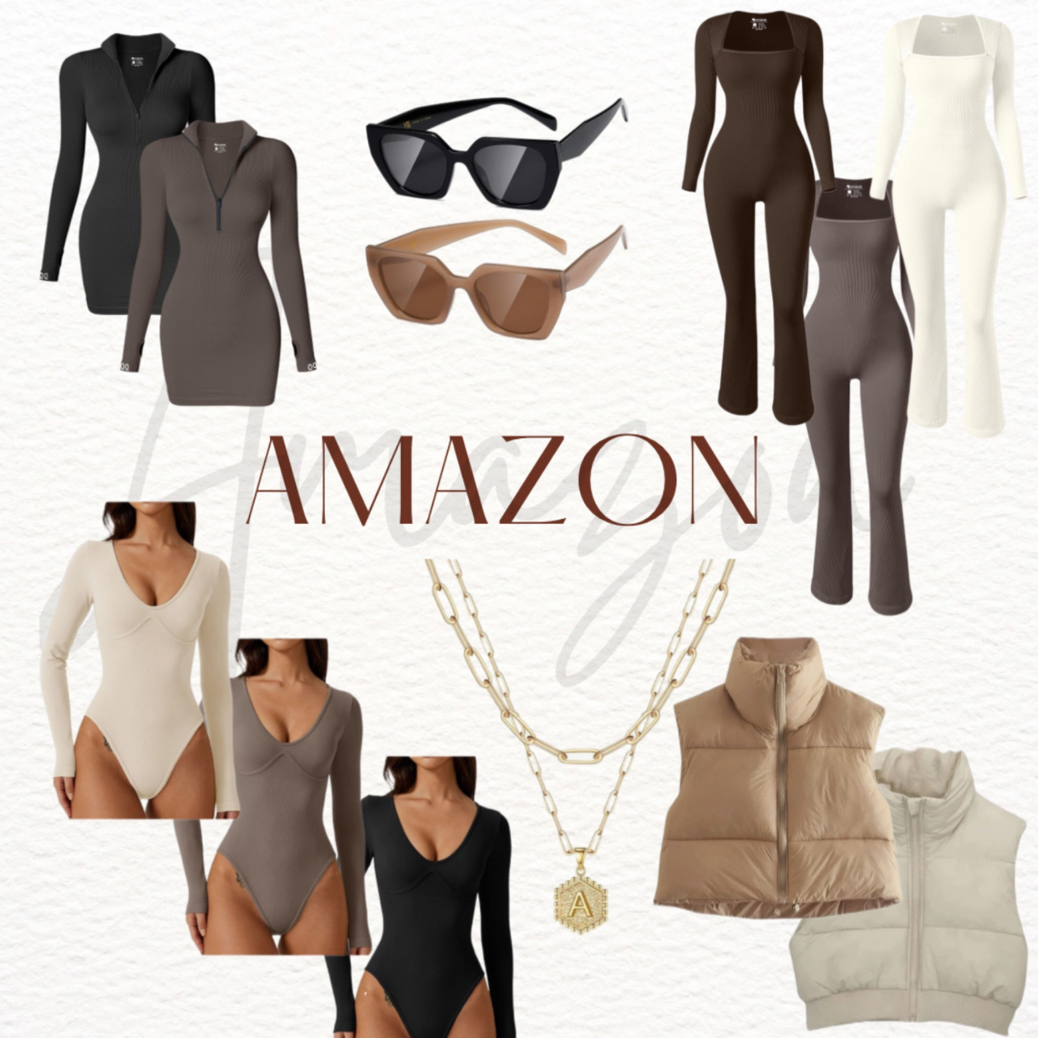 Favorite Amazon finds right now! Amazon, amazon fashion, gold necklace, affordable outfits, puffer vest,
Gift guide, sunglasses, amazon finds, found it on Amazon, skims, bodysuit, one piece, dress, vest, wish list, gifts, girly finds, amazon must haves, Amazon outfits, affordable outfits 
