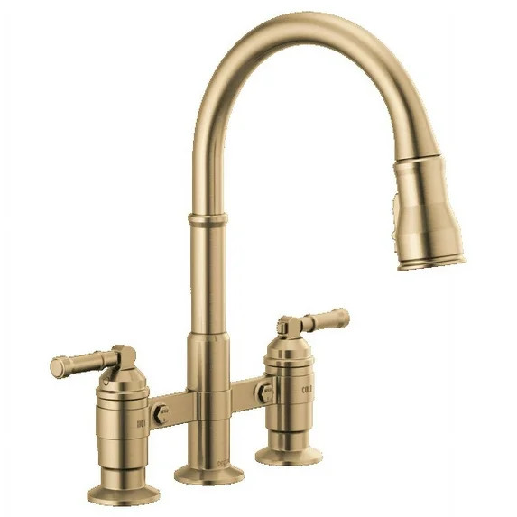 Delta Broderick: Two Handle Pull-Down Bridge Kitchen Faucet | Walmart (US)