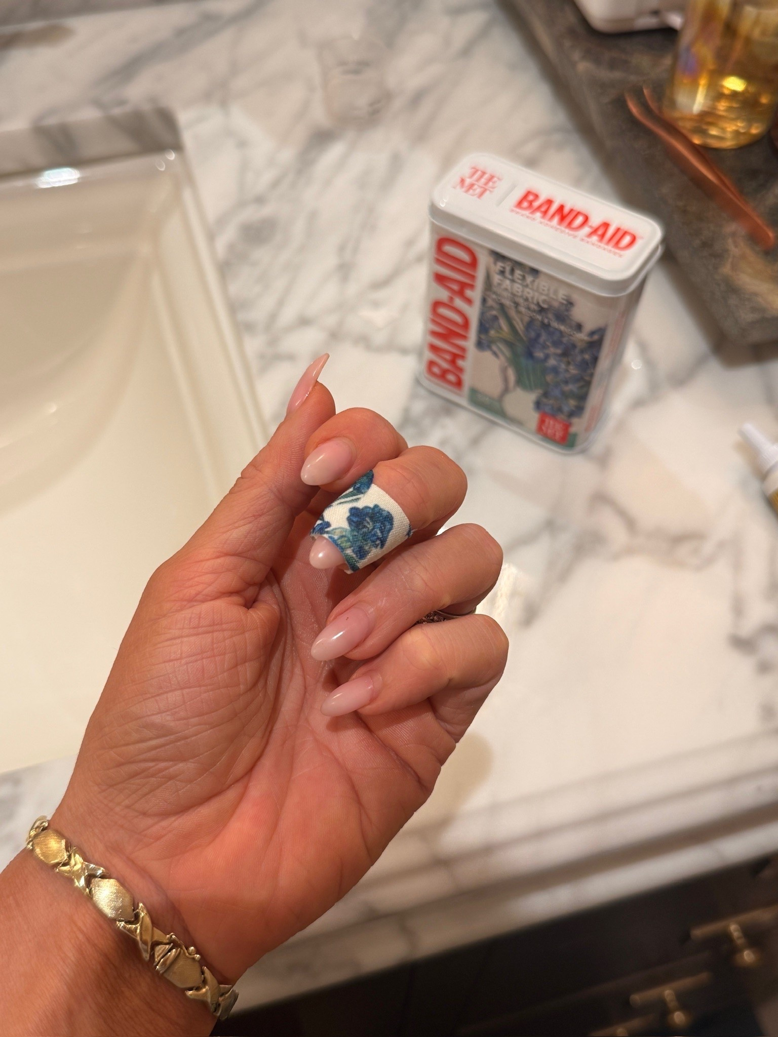 Smashed my finger and cracked my nail so low it started bleeding. But at least I get to use my pretty bandaids ✨

#LTKmomlife #LTKdayinmylife #LTKHome
