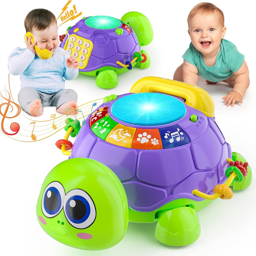 Baby Toys 6-12 Months, Infant Musical Turtle Crawling Tummy Time Development Light up Toy, Biling... | Amazon (US)