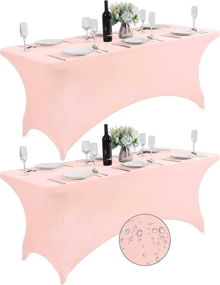 SUPERO 2Pack Waterproof Spandex Table Cover for 6FT Table Universal Fitted Stretch Tablecloth for... | Amazon (US)