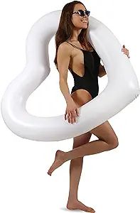 The Original Heart Shaped Pool Float by LOTELI - White - Thicker and Stronger - Best Inflatable f... | Amazon (US)