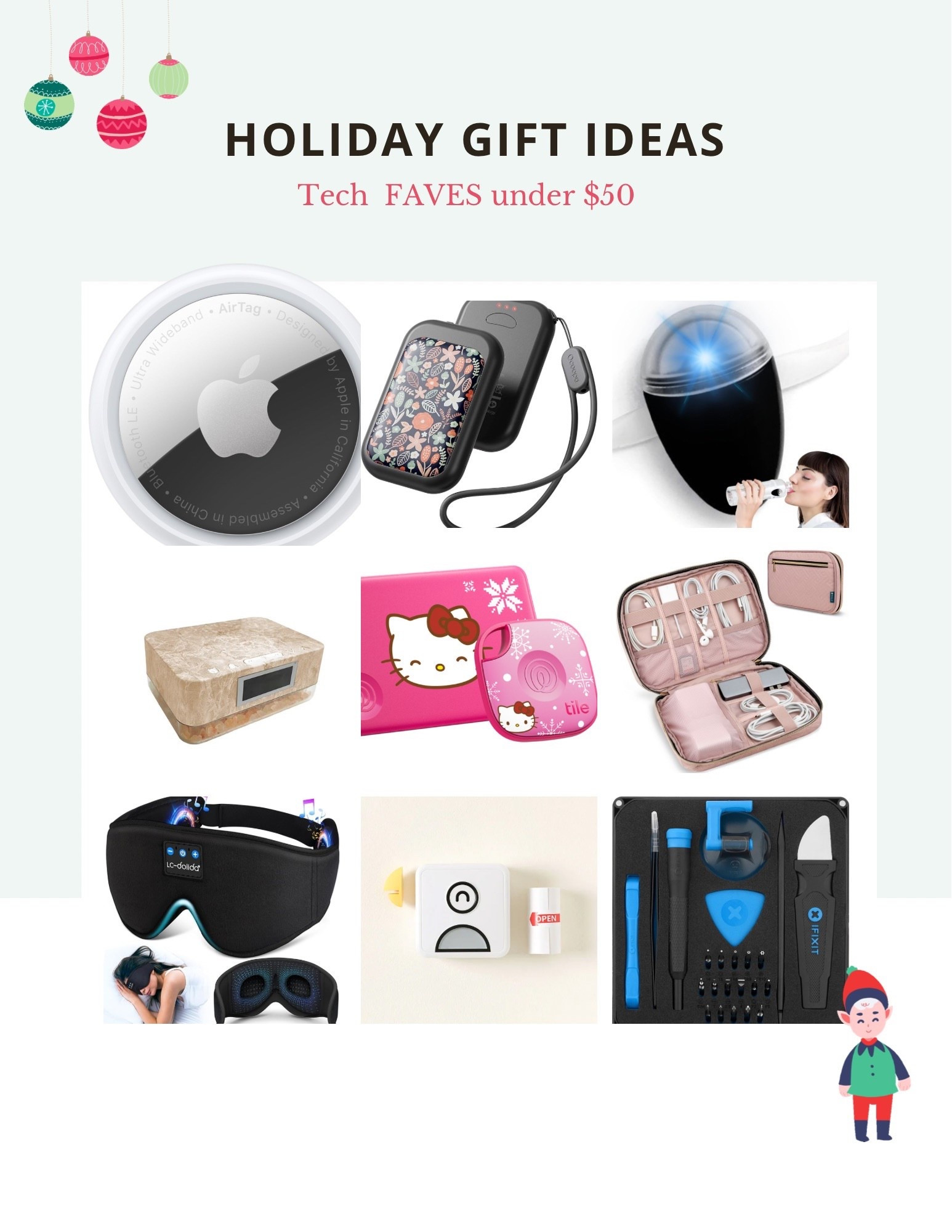 Gift guide for tech lovers. Apple air tag, sunrise alarm clock, tech travel case and more!

#LTKCyberWeek #LTKHoliday #LTKGiftGuide