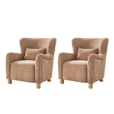 Wafah Boucle Wingback Accent Chair (Set Of 2) | Wayfair North America