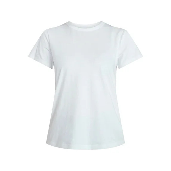 Time and Tru Women's Slub Crewneck Tee with Short Sleeves, Sizes 1X-4X | Walmart (US)