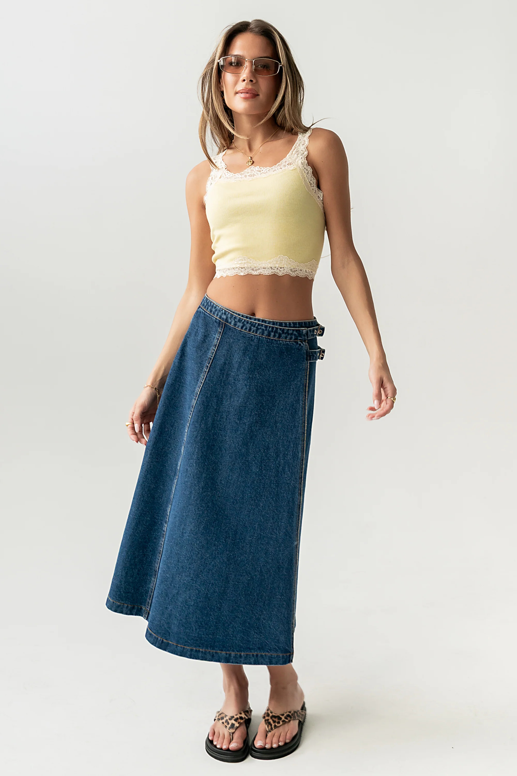 Carson Denim Midi Skirt | Böhme US