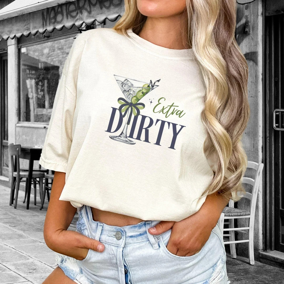 Retro Extra Dirty Martini Themed Shirt Coquette Bow Signature Drink Bartender Shirt Gift Retro Co... | Etsy (US)