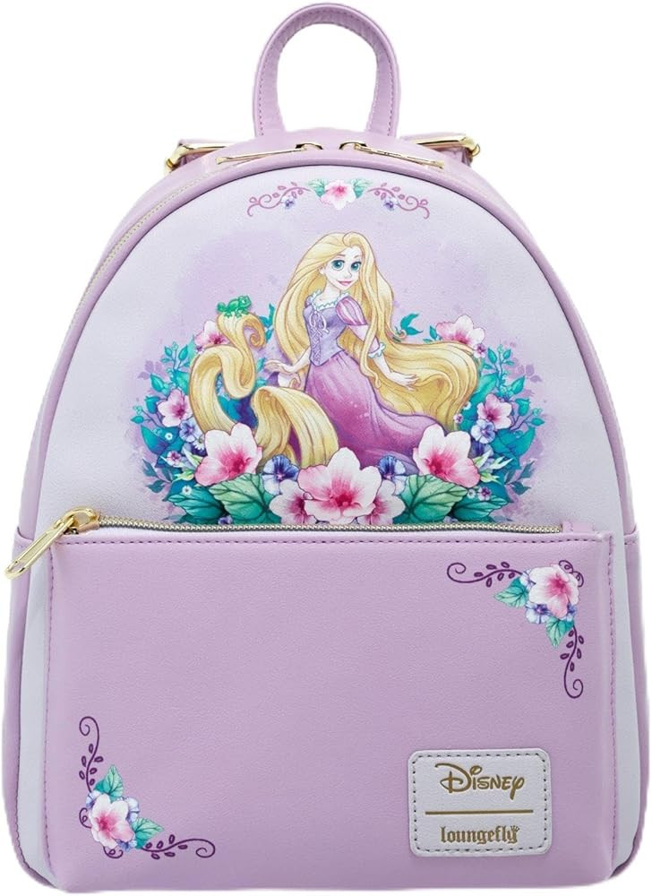 Loungefly Disney Tangled Floral Mini Backpack PURPLE NONE | Amazon (US)