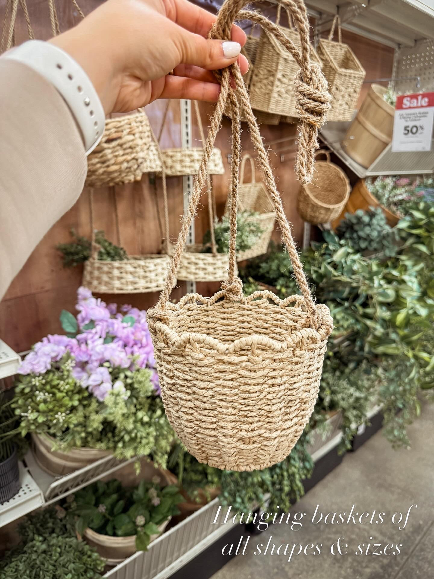 Found the cutest woven hanging basket planter at Michaels (on sale) and immediately pictured it styled on a porch, patio, or garden wall. Just add trailing greenery or faux stems and it gives that effortless cozy cottage garden vibe. 

 #LTKSpringSale #LTKSeasonal #LTKHome