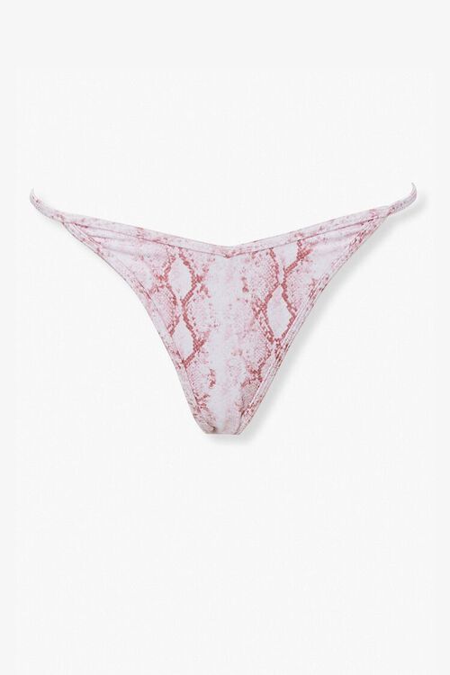 Snakeskin Print String Bikini Bottoms | Forever 21 (US)